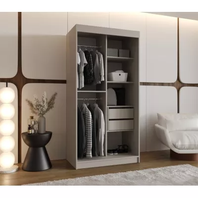 Šatní skříň 100 cm CASANDRA se zrcadlem - kašmír / černá