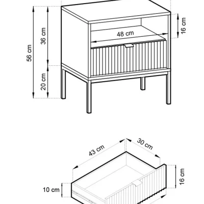 VÝPRODEJ - Noční stolek MISHEEL - černý