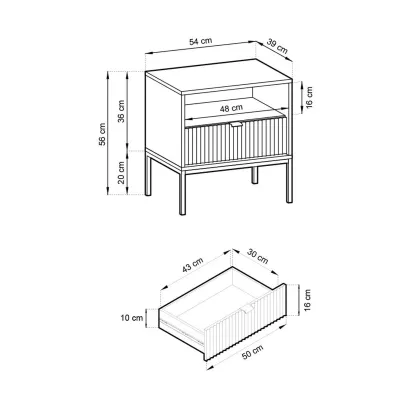 VÝPRODEJ - Noční stolek MISHEEL - černý