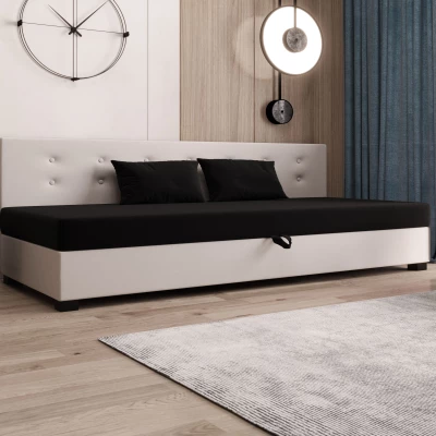 Jednolůžková postel 100x195 AJKA BIZ 2 - černá / ecru