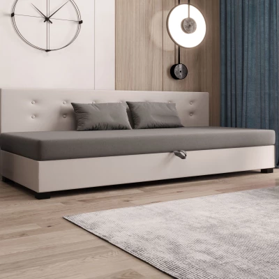 Jednolůžková postel 120x195 AJKA BIZ 2 - světle šedá / ecru
