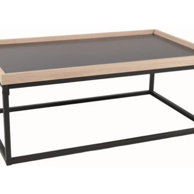 VÝPRODEJ - Široký konferenční stolek HARIS - dub / černý