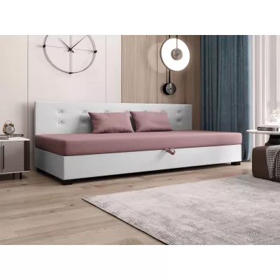 Jednolůžková postel 100x195 AJKA BIZ 2 - růžová / bílá
