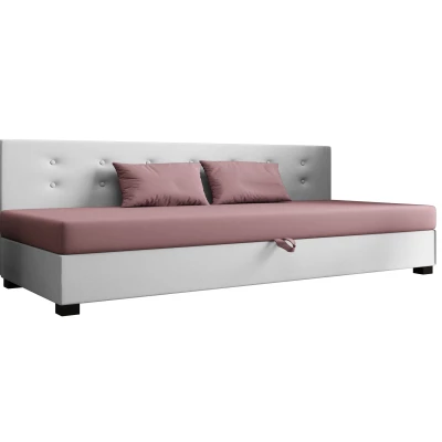 Jednolůžková postel 110x195 AJKA BIZ 2 - růžová / bílá