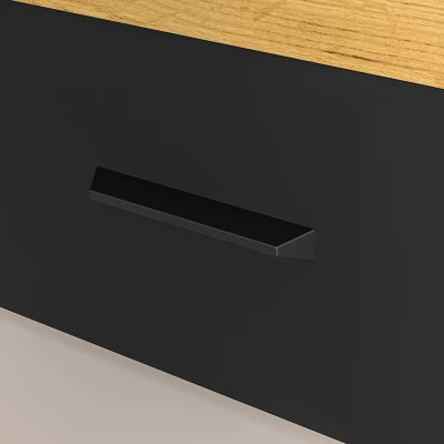 VÝPRODEJ - Jednolůžková postel 90x200 SABEL s úložným prostorem - černá / dub craft zlatý