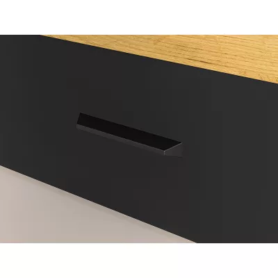 VÝPRODEJ - Jednolůžková postel 90x200 SABEL s úložným prostorem - černá / dub craft zlatý
