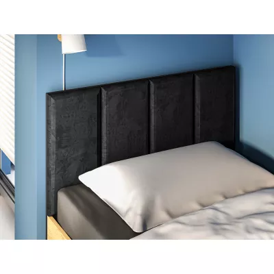 VÝPRODEJ - Jednolůžková postel 90x200 SABEL s úložným prostorem - černá / dub craft zlatý