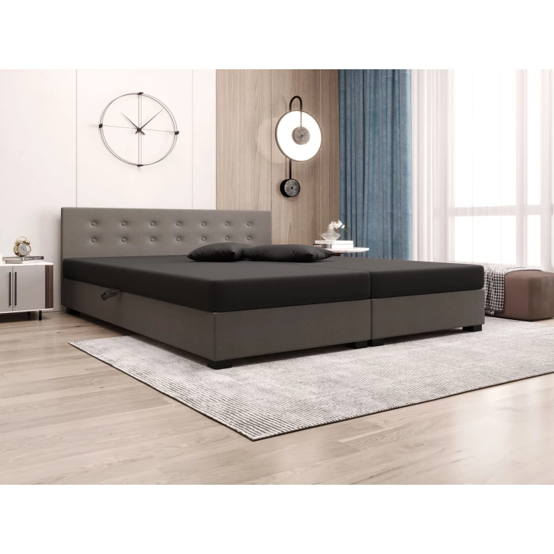 Manželská postel 140x200 AJKA DOUBLE 1 - šedá / světle šedá