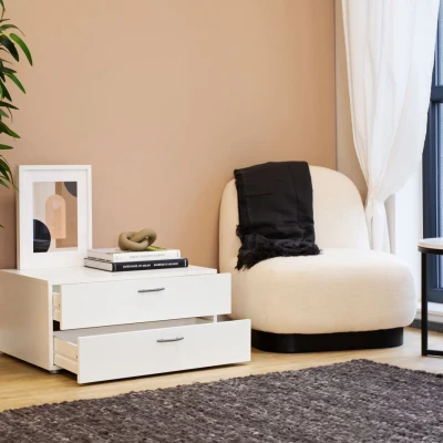 VÝPRODEJ - Stolek k posteli RICHMOND - bílý