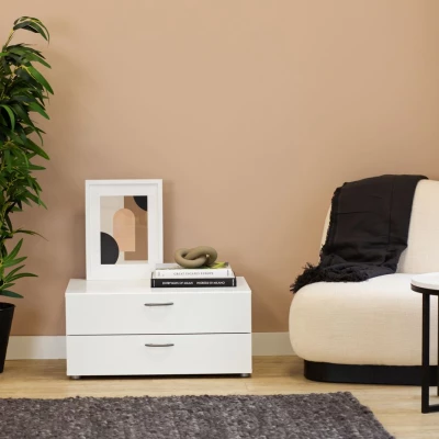 VÝPRODEJ - Stolek k posteli RICHMOND - bílý