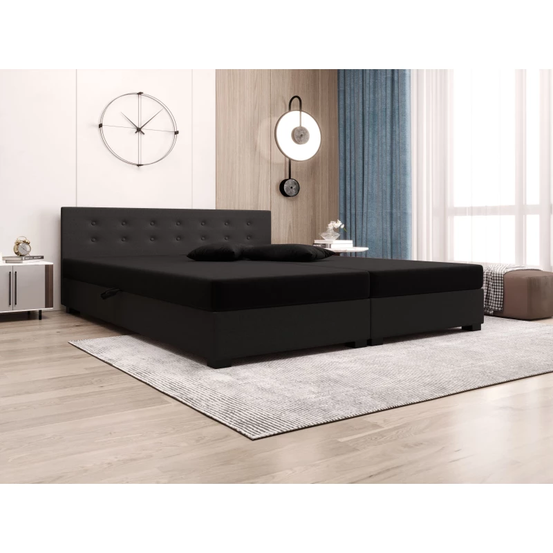 Manželská postel 160x200 AJKA DOUBLE 1 - černá / šedá