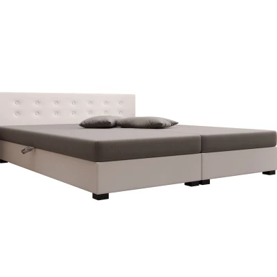 Manželská postel 140x200 AJKA DOUBLE 1 - světle šedá / ecru