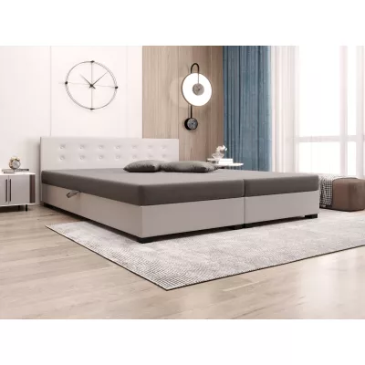 Manželská postel 140x200 AJKA DOUBLE 1 - světle šedá / ecru