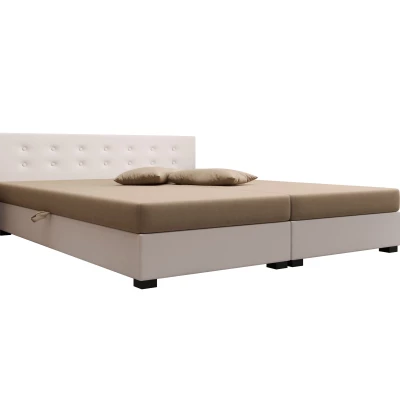 Manželská postel 160x200 AJKA DOUBLE 1 - hnědá / ecru