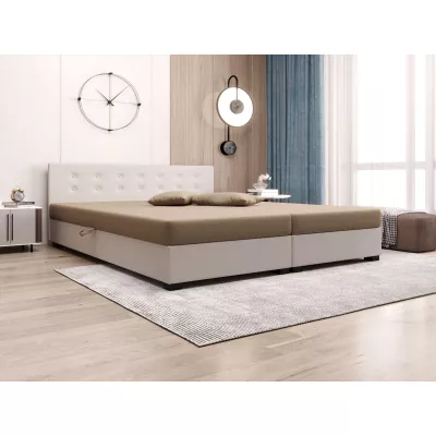 Manželská postel 160x200 AJKA DOUBLE 1 - hnědá / ecru