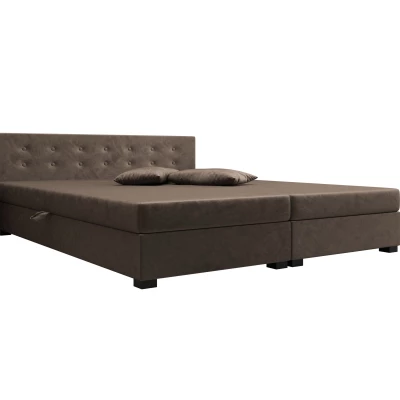 Manželská postel 140x200 AJKA DOUBLE 1 - tmavě hnědá