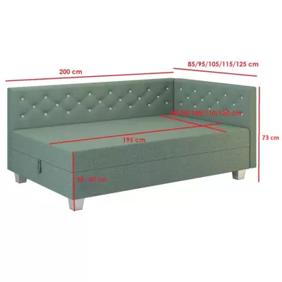 VÝPRODEJ - Jednolůžková postel 100x195 FREDERIKA PLUS 1 - šedá