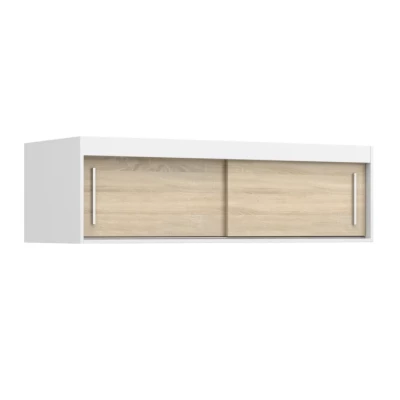 VÝPRODEJ - Nástavec k šatní skříni 150 cm VALA - bílý / dub sonoma