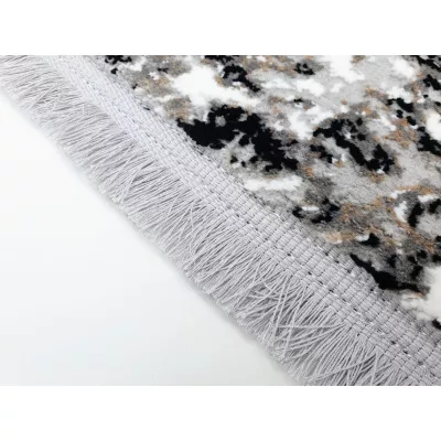 VÝPRODEJ - Kulatý koberec 80 cm STEFANO - šedý / černý