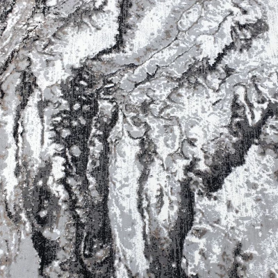 VÝPRODEJ - Kulatý koberec 80 cm STEFANO - šedý / černý