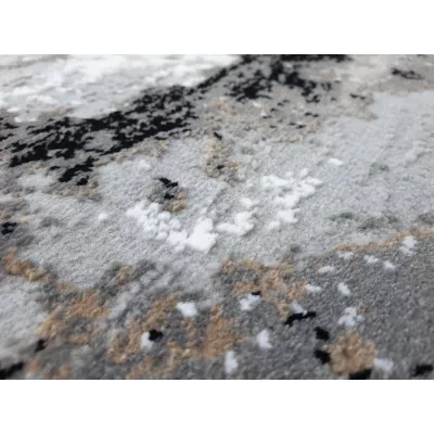 VÝPRODEJ - Kulatý koberec 80 cm STEFANO - šedý / černý