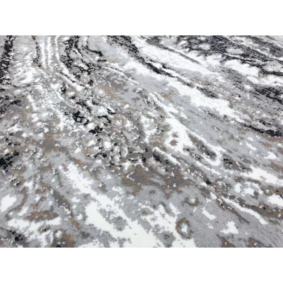 VÝPRODEJ - Kulatý koberec 80 cm STEFANO - šedý / černý