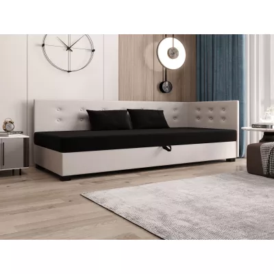 Jednolůžková postel 80x195 AJKA PLUS 1 - černá / ecru