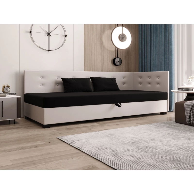 Jednolůžková postel 120x195 AJKA PLUS 1 - černá / ecru