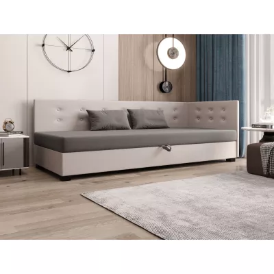 Jednolůžková postel 90x195 AJKA PLUS 1 - světle šedá / ecru