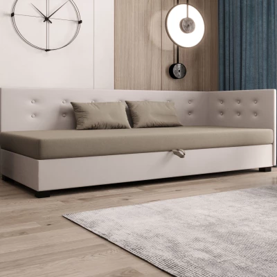 Jednolůžková postel 80x195 AJKA PLUS 1 - hnědá / ecru