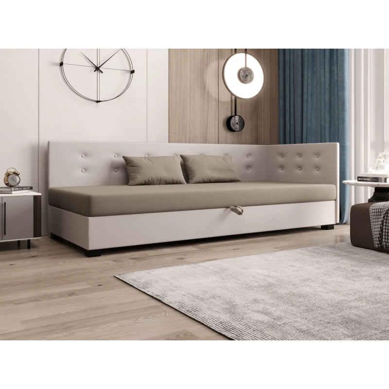 Jednolůžková postel 100x195 AJKA PLUS 1 - hnědá / ecru