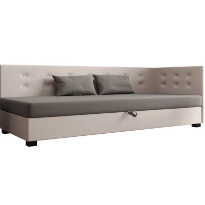 Jednolůžková postel 80x195 AJKA PLUS 2 - světle šedá / ecru