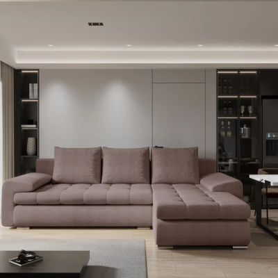 Rozkládací sedací souprava BIBIANA 2 - tmavě růžová, pravý roh