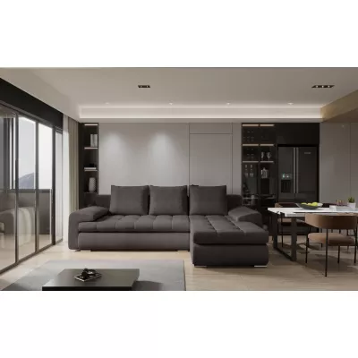 Rozkládací sedací souprava BIBIANA 2 - tmavě hnědá, pravý roh