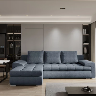 Rozkládací sedací souprava BIBIANA 2 - modrá, levý roh