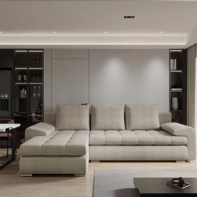 Rozkládací sedací souprava BIBIANA 2 - béžová, levý roh