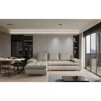 Rozkládací sedací souprava BIBIANA 2 - béžová, levý roh