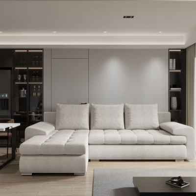 Rozkládací sedací souprava BIBIANA 2 - krémová, levý roh