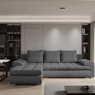 Rozkládací sedací souprava BIBIANA 2 - šedá, levý roh