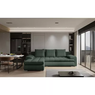 Rozkládací sedací souprava BIBIANA 2 - zelená, levý roh