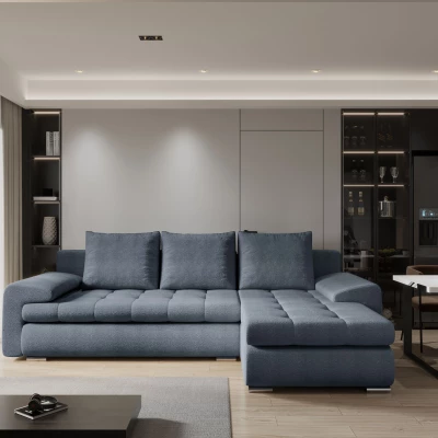 Rozkládací sedací souprava BIBIANA 2 - modrá, pravý roh