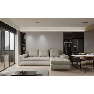 Rozkládací sedací souprava BIBIANA 2 - béžová, pravý roh