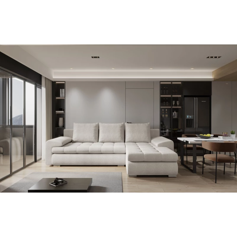 Rozkládací sedací souprava BIBIANA 2 - krémová, pravý roh