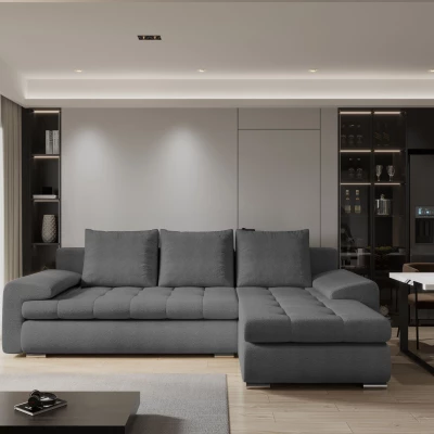 Rozkládací sedací souprava BIBIANA 2 - šedá, pravý roh