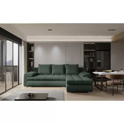 Rozkládací sedací souprava BIBIANA 2 - zelená, pravý roh