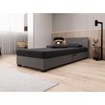 Čalouněná postel 80x195 MILEKA 1 - šedá / světle šedá