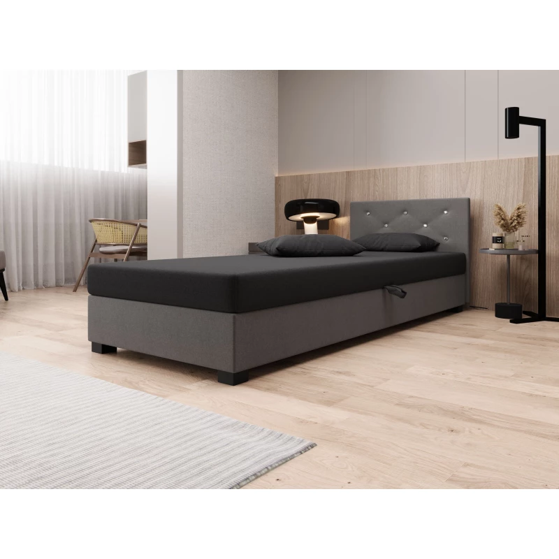 Čalouněná postel 120x195 MILEKA 1 - šedá / světle šedá