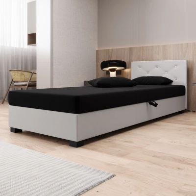 Čalouněná postel 120x195 MILEKA 1 - černá / ecru