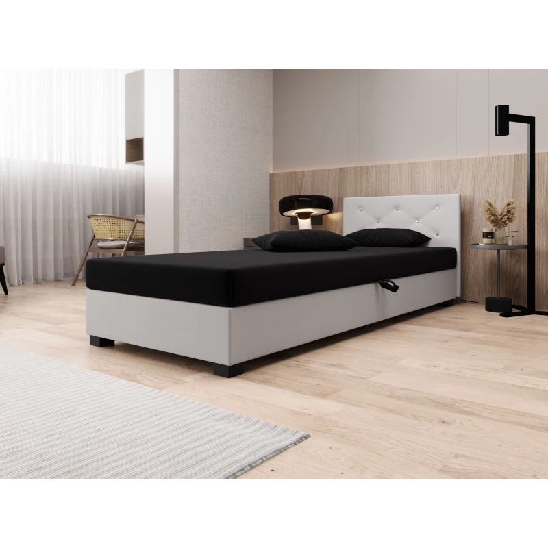 Čalouněná postel 120x195 MILEKA 1 - černá / ecru