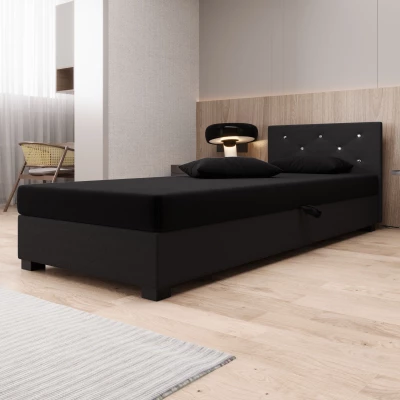 Čalouněná postel 80x195 MILEKA 1 - černá / šedá